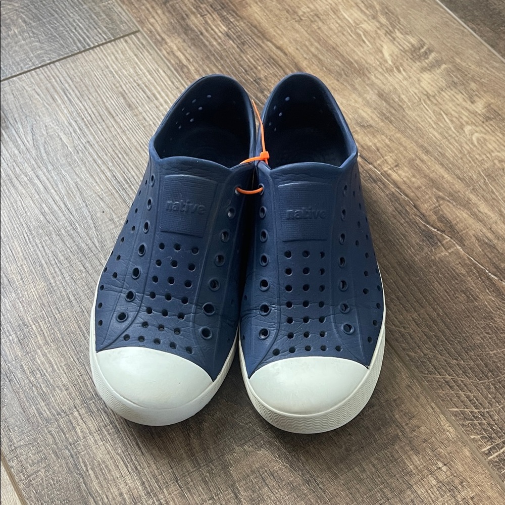Native Navy and White Perforated Slip-Ons